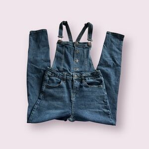 YMI Girls Denim Overalls Size 12 Adjustable Straps Blue Jean Jumpsuit